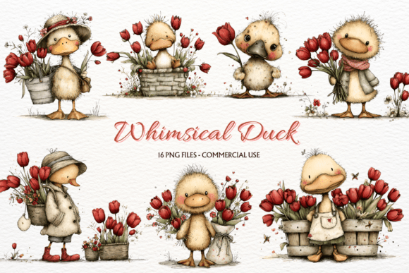Download Whimsical Spring Duck PNG Clipart Animal - Spring duck png Collection