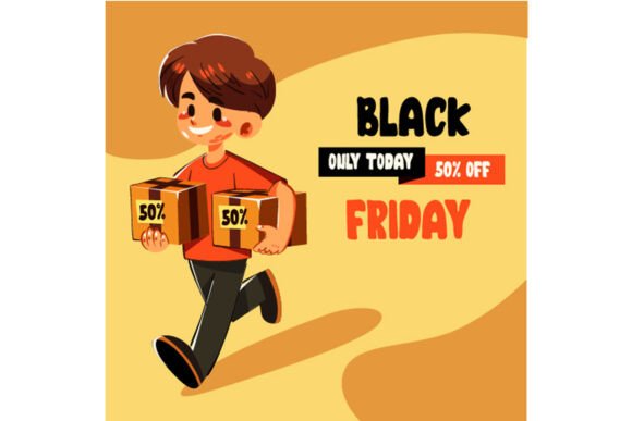 Download Black Friday Banner with Happy Young Man - Banner Collection