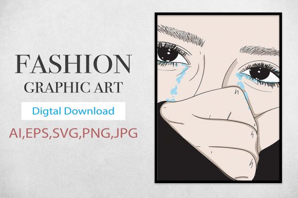 Download WallArt,Girl Crying with Love - Wallart Collection
