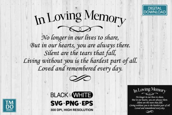Download Memorial Poem, in Loving Memory SVG, Rip - Loving memory Collection