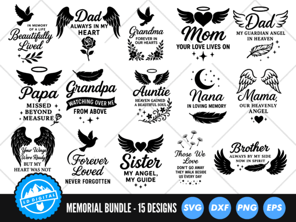 Download Memorial SVG Bundle, in Loving Memory - Loving memory Collection